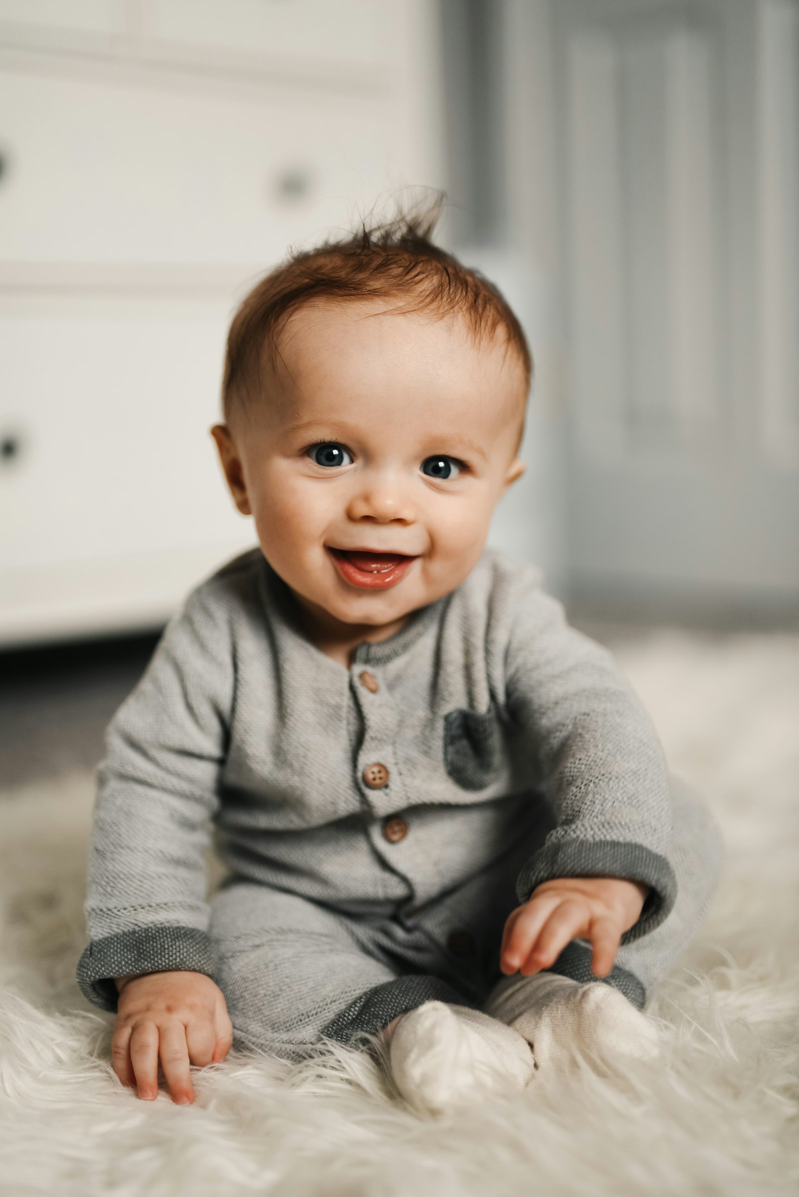 Diaper Bag Backpack — happy baby ready for a day out with parents
